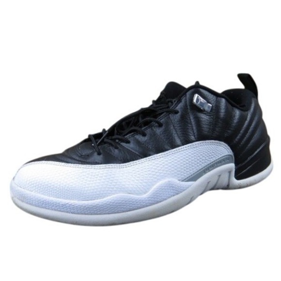 Air Jordan 12 Retro Low Playoffs Men 11 Black White Leather Basketball Shoes